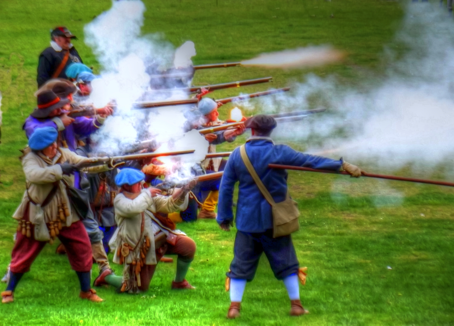 civil war re - enactments at the battle