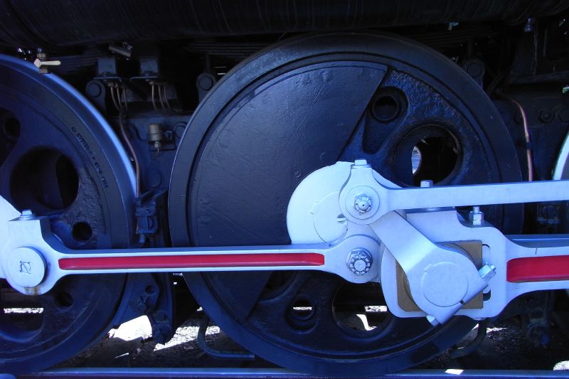 a close up of a train on a railroad track