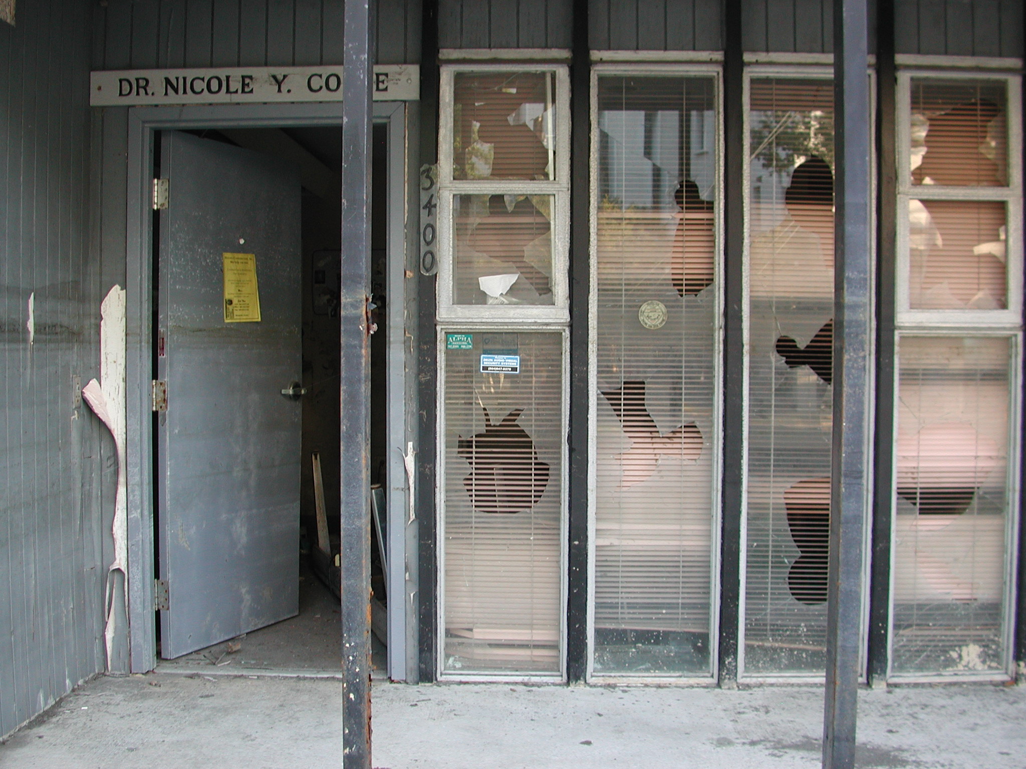 an entrance to a  cell with doors open