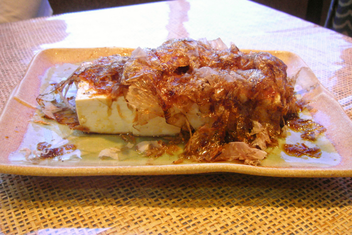 an entree plate is being served on the table