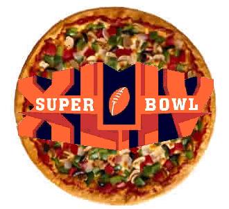 an image of a pizza with a super bowl emblem