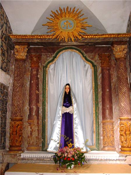 the nun in the altar at a catholic church