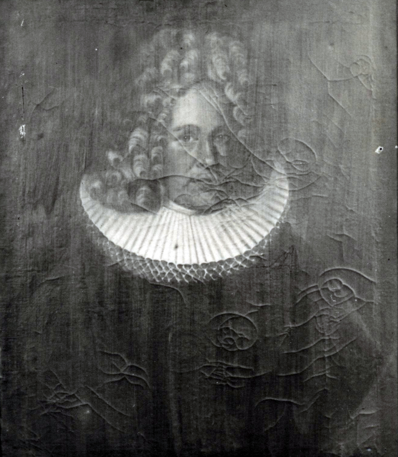 a portrait with embellishments in the middle of it