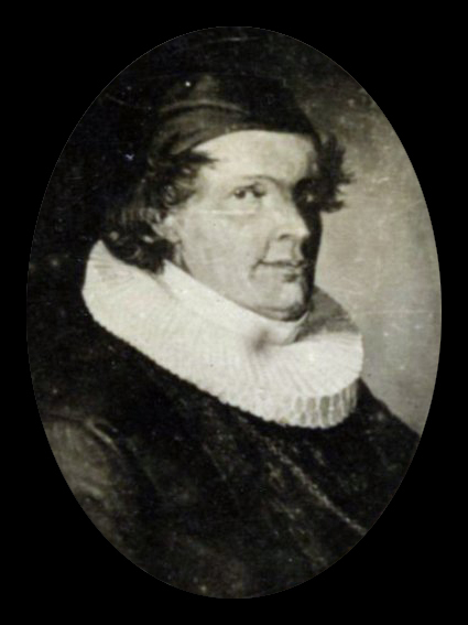 an old portrait of a man in a black and white po