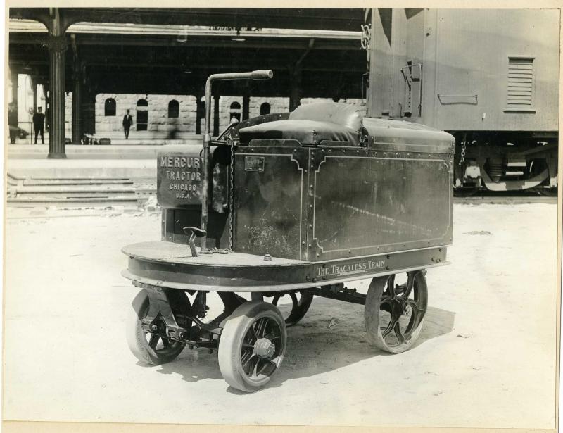 an old po of a train in the background