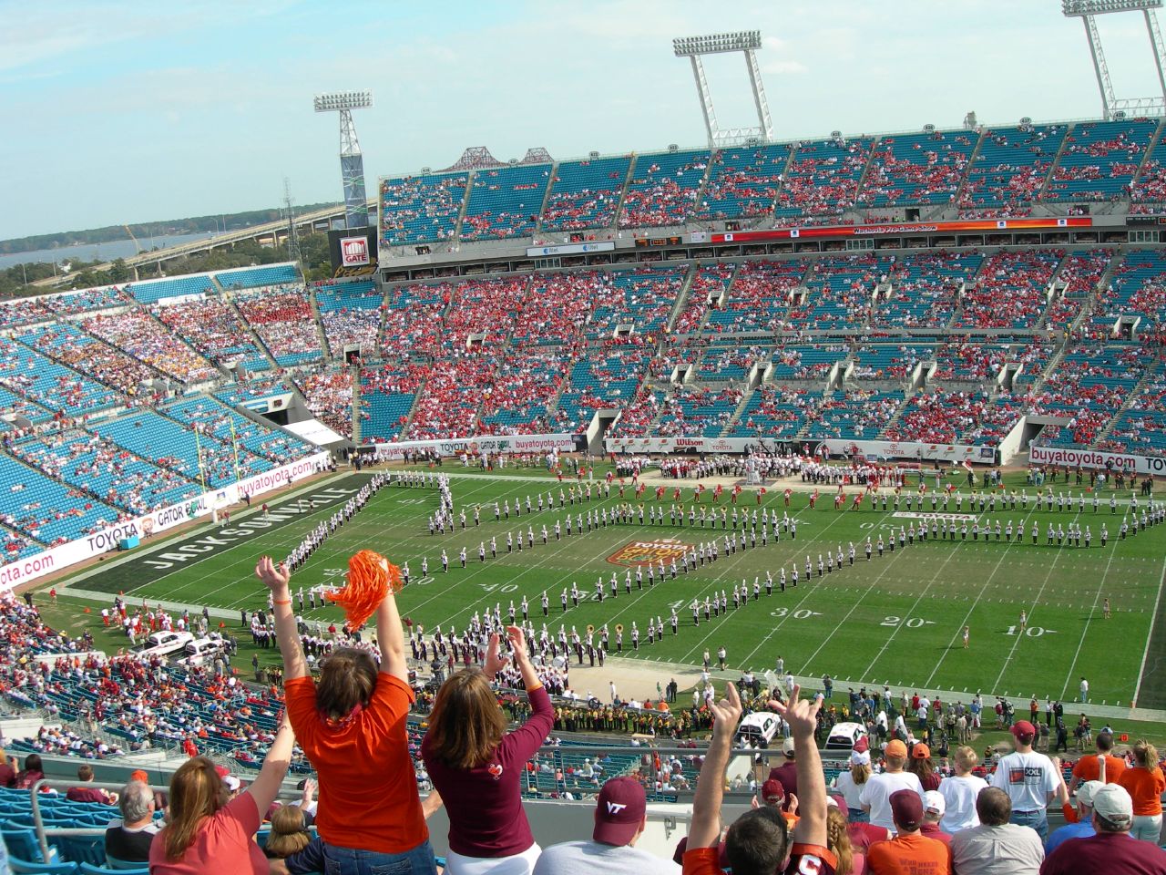 a view from the upper stand at an atlanta, gators game