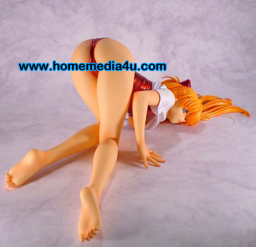 an action figure wearing a red bikini and glasses laying down