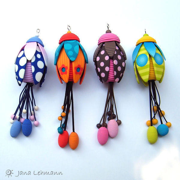 an assortment of handmade toys with different patterns