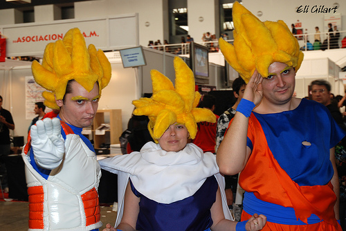three people dressed up as cartoon characters