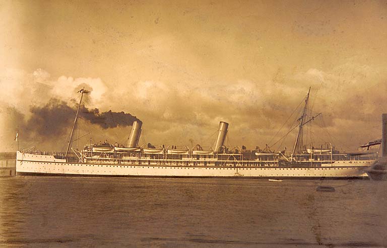 a vintage po of a steam ship in the sea