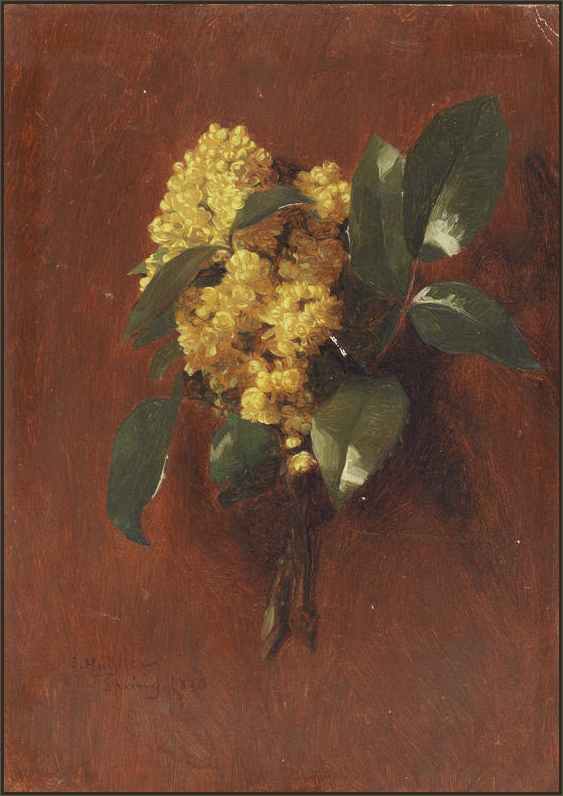a painting of a yellow flower sitting on a table