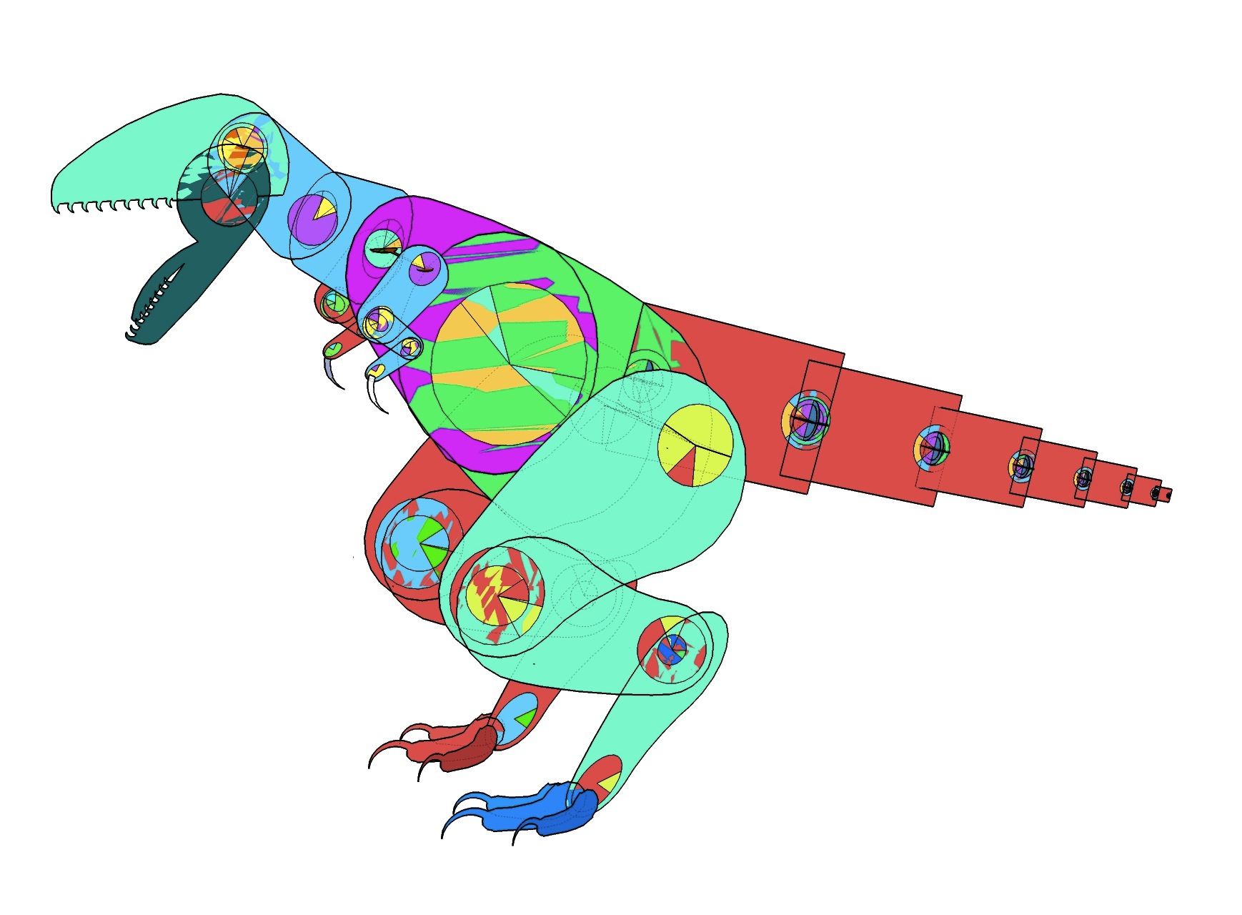 an image of a colored dinosaur standing