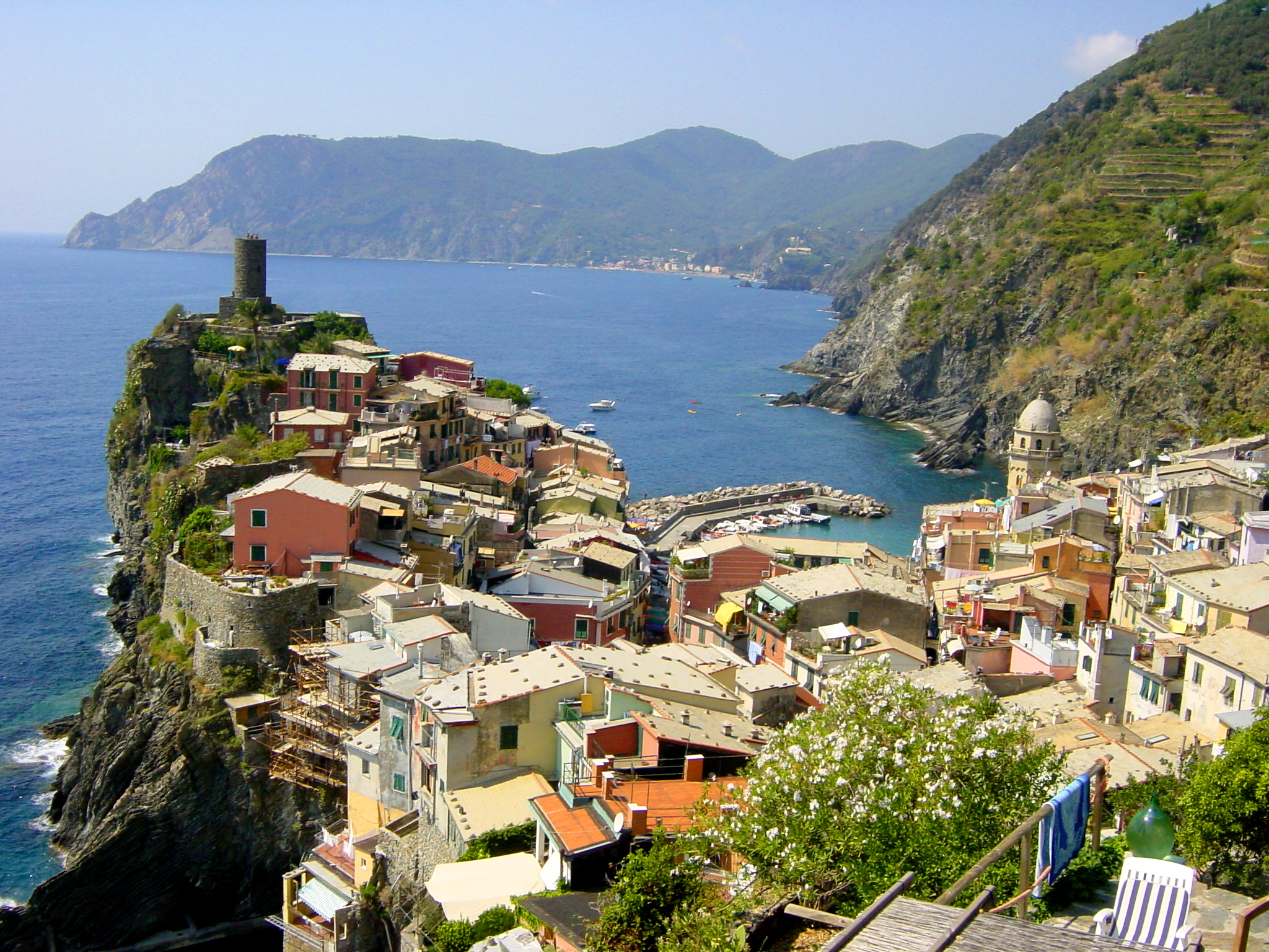 a village built on an island off the coast