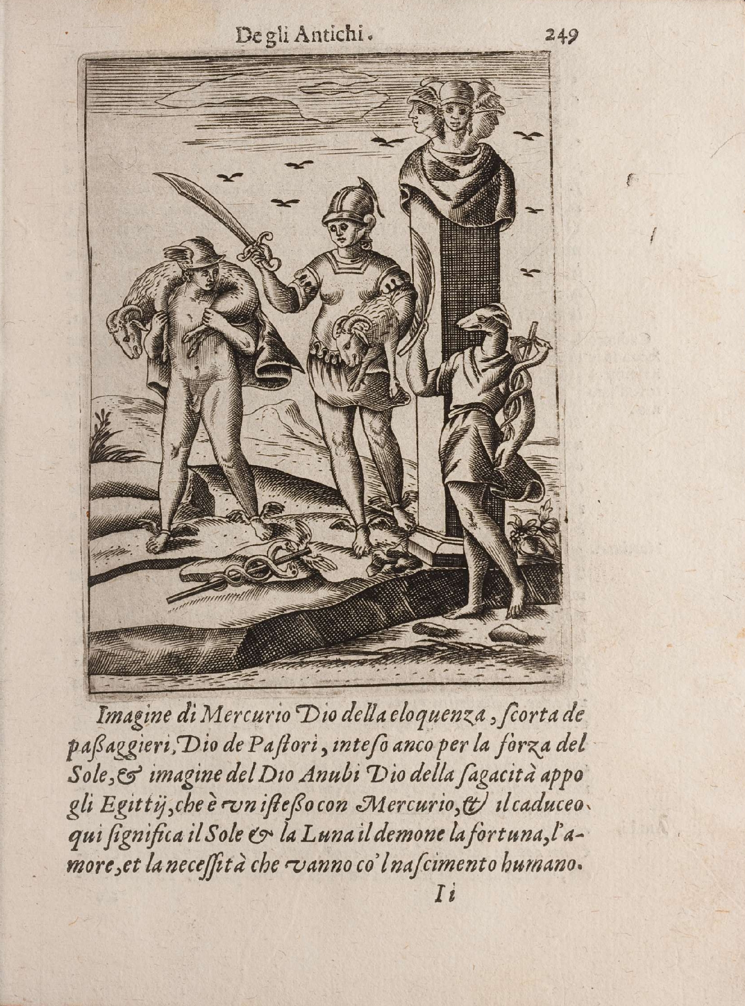 a book with a black ink drawing of men standing in front of them