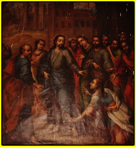 an image of people being offered the painting