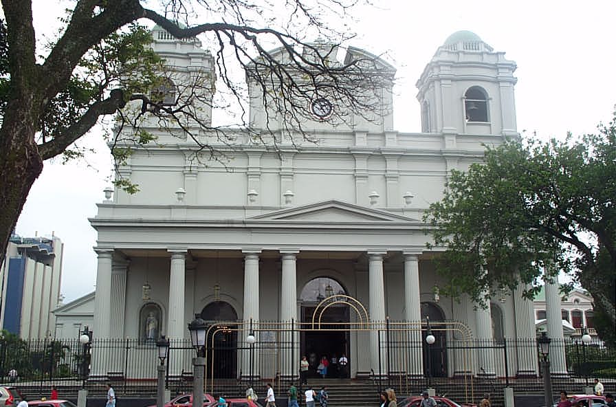 the bikes are in front of the old church