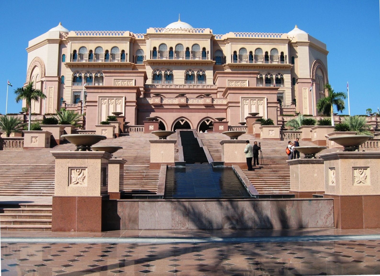 a large building that has stairs going up the side of it