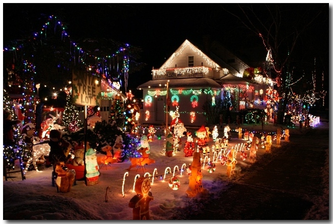 a house with christmas lights all over it