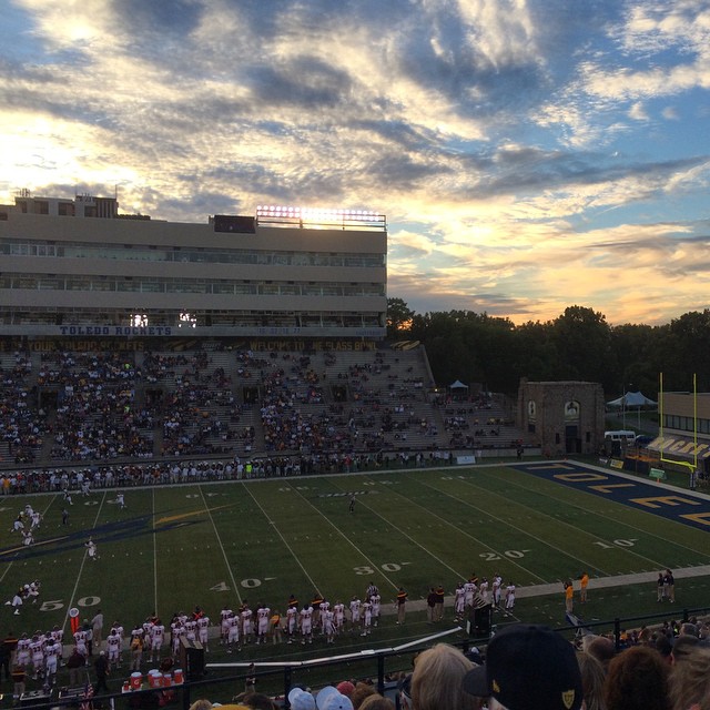 a group of people are playing on the field