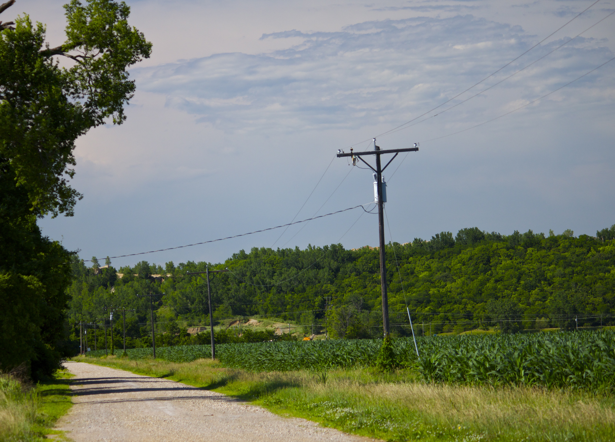 there is a dirt road that goes up the hill