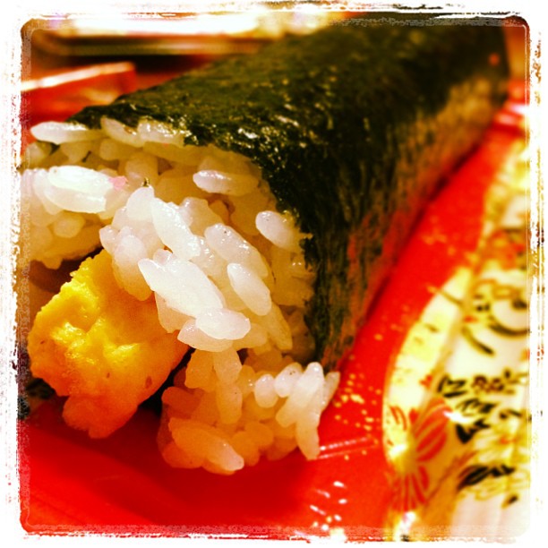 rice in the rice is wrapped in a sushi roll
