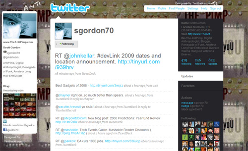 the screen graber for someone's twitter page