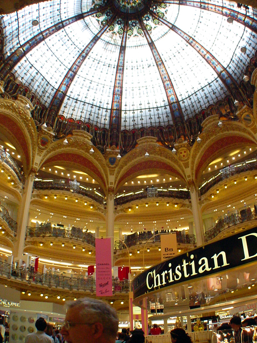 an inside view of a building with a dome ceiling