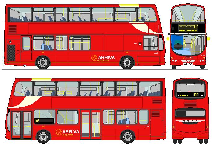 two different red double decker bus in the same area