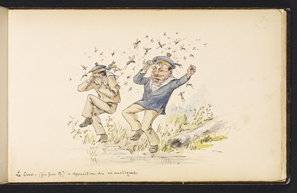 a cartoon image of two men having a ball
