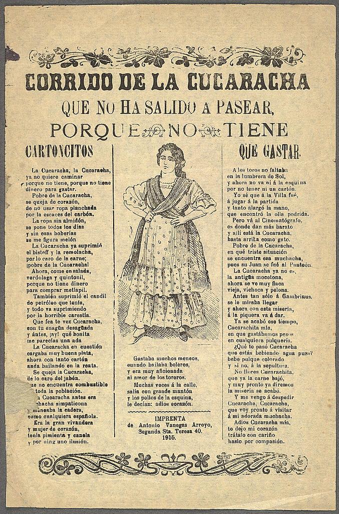 the spanish newspaper adverts women's costumes in mexico