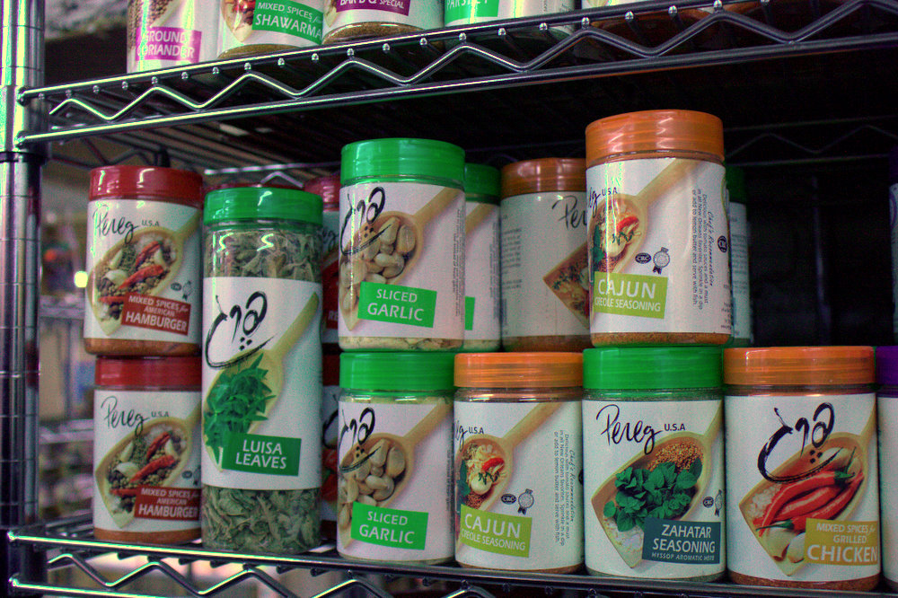 spices are being prepared for sale in the store