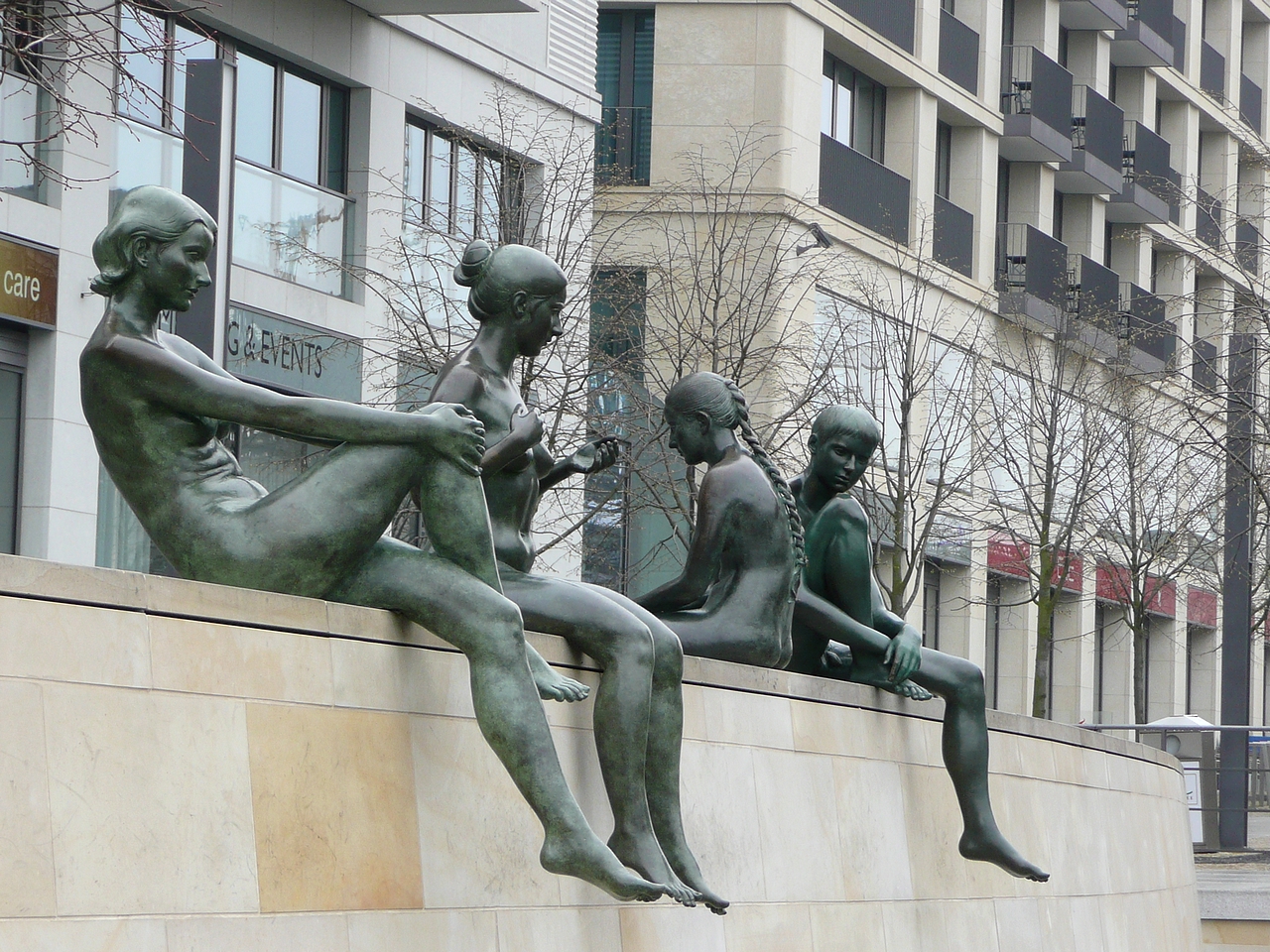 the bronze sculptures have different poses and body shapes