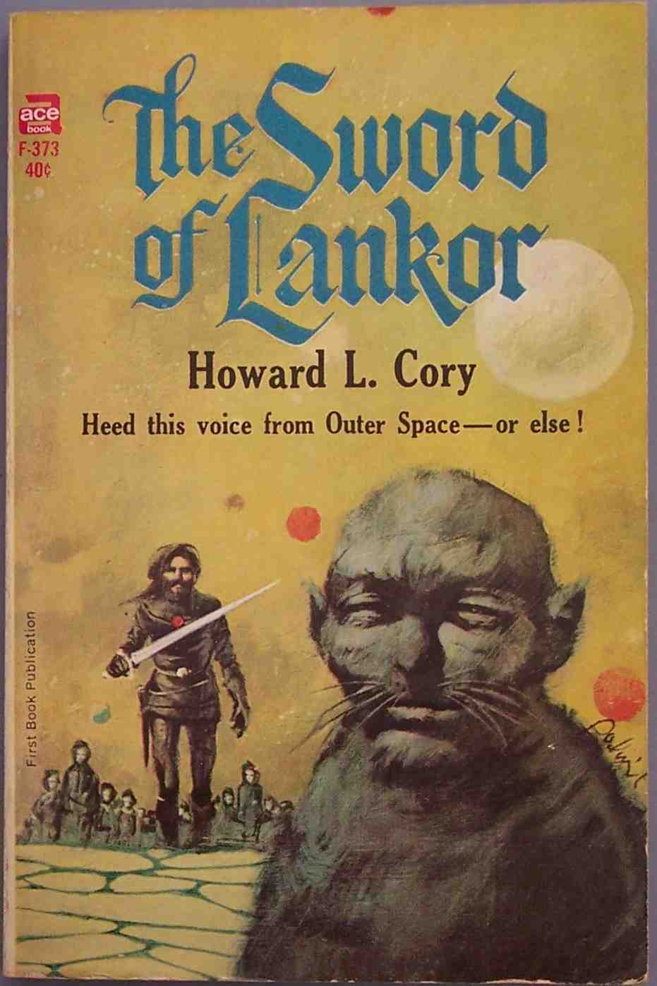 a paperback book with a picture of a man standing on top of a cat and a giant creature next to him