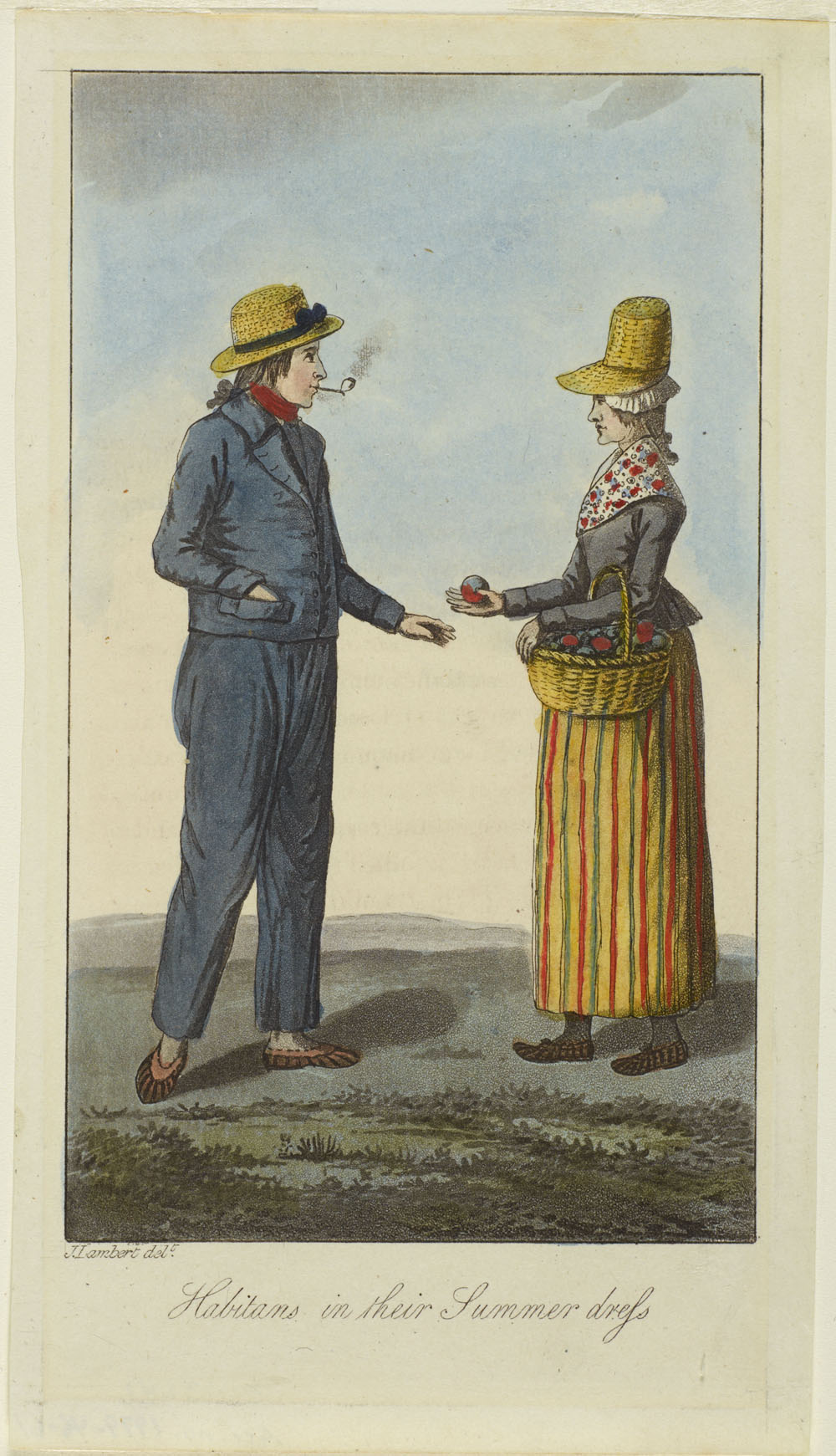 an old cartoon of two people in costume