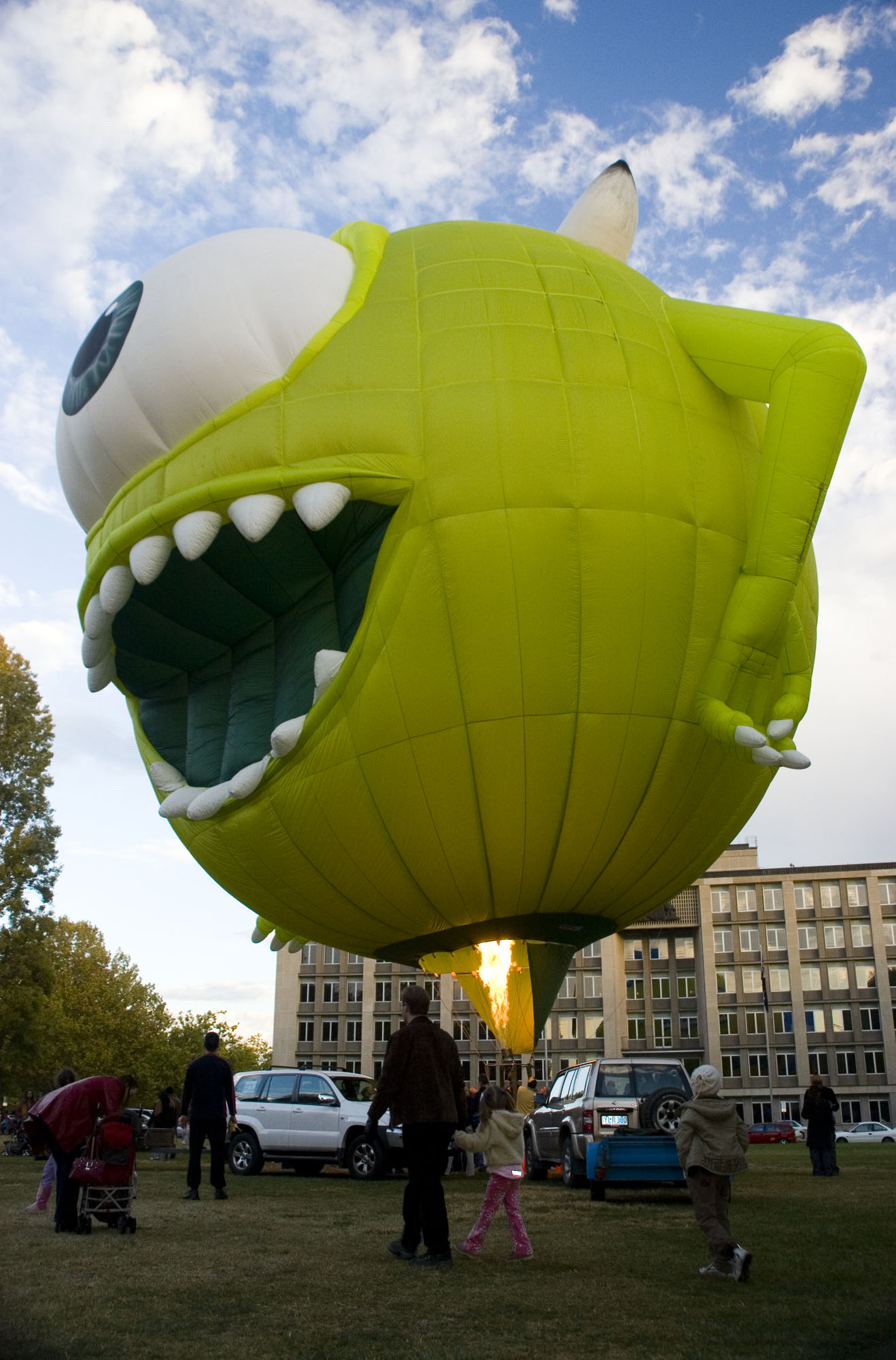 a large float in the shape of a giant monster