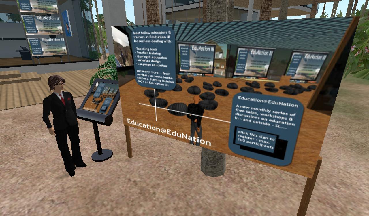 a computer generated po of an animated man standing in front of a booth