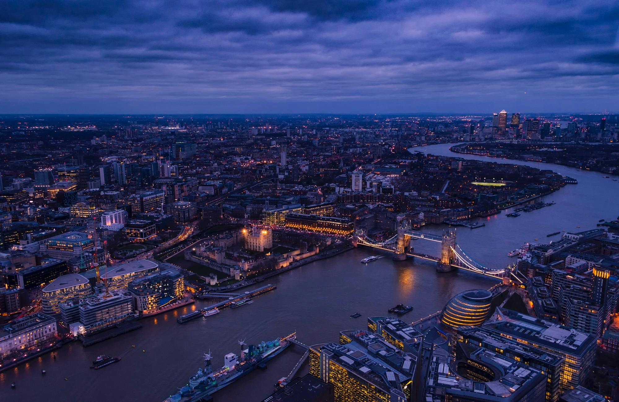 the view of london from the shard of the shard of the shard of the shard of the shard of the shard, pexels contest winner, digital art, night time footage, thumbnail, profile picture 1024px, grey