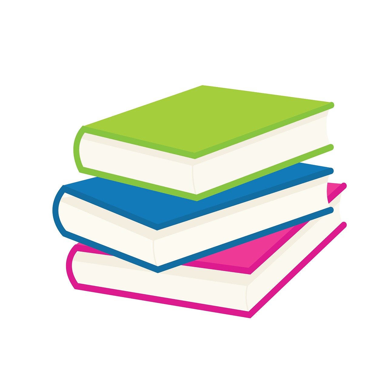 a stack of books sitting on top of each other, a storybook illustration, figuration libre, graphic illustration, full color illustration, blue and pink colors, simple and clean illustration