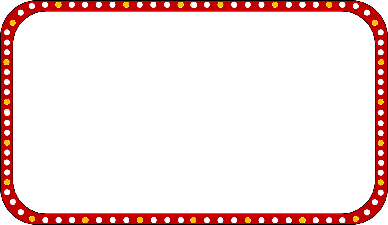 a red and white sign with polka dots, a picture, circus background, wide frame, basic white background, red and yellow light