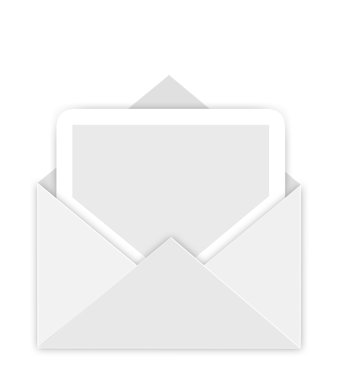 an open envelope on a white background, by Emanuel de Witte, minimalism, phone wallpaper, modern high sharpness photo