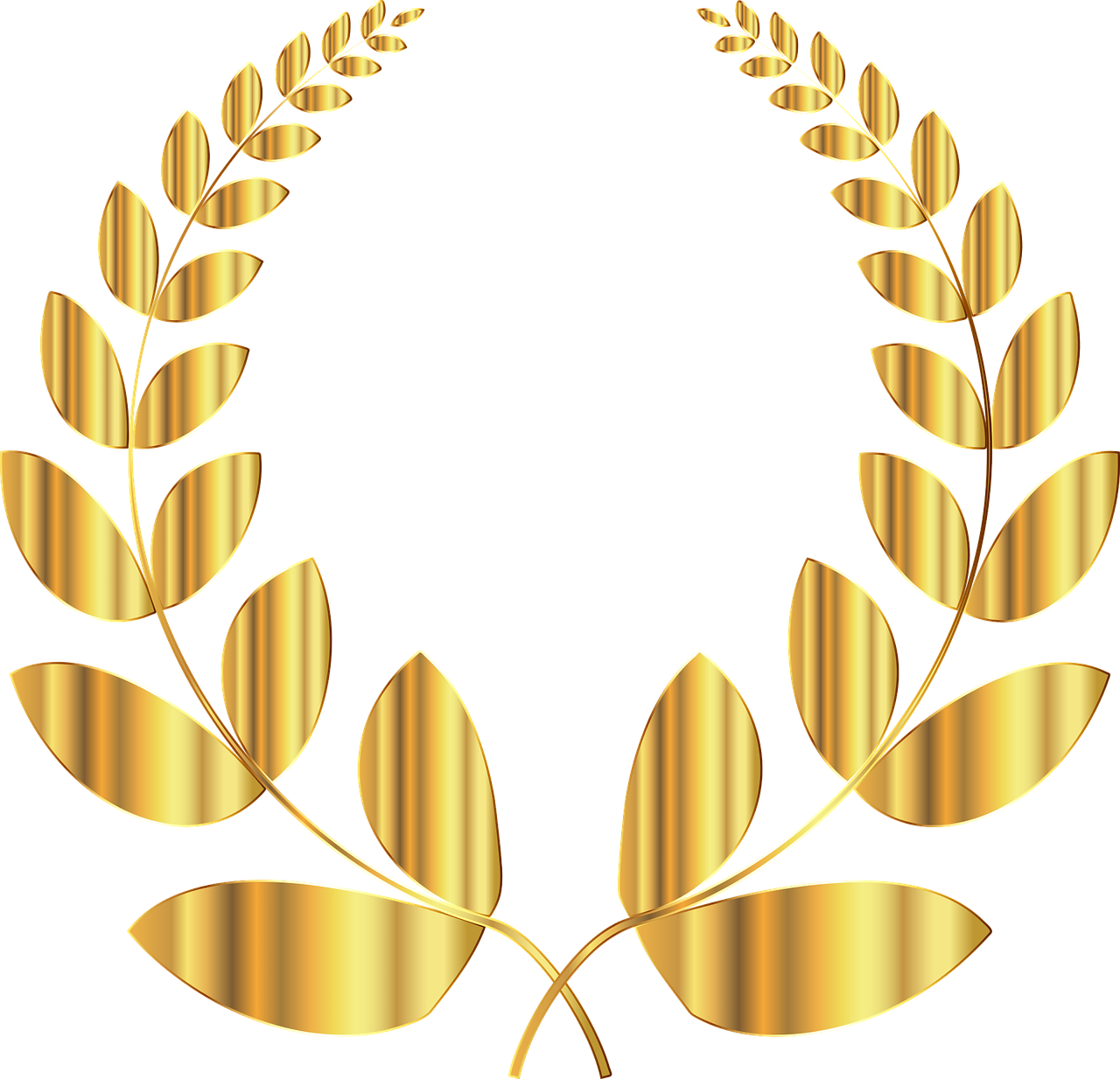 a gold laurel wreath on a white background, a digital rendering, inspired by Masamitsu Ōta, !!award-winning!!, gilt-leaf winnower, 10k, yummy