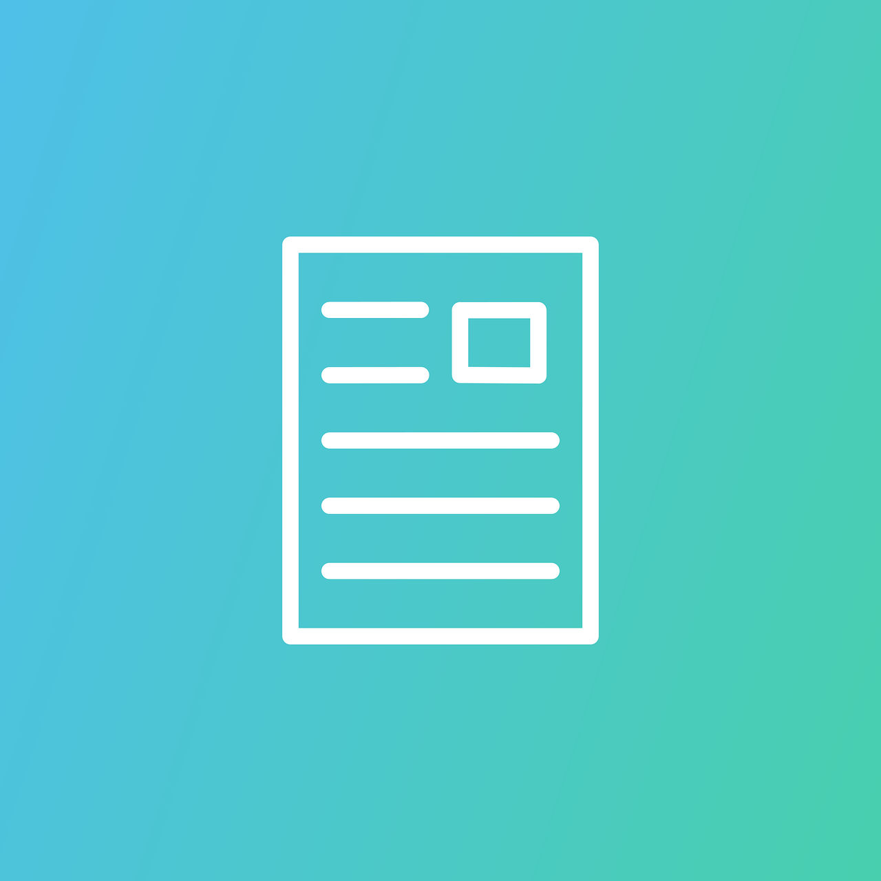 a document on a blue and green background, unsplash, icon, simple gradients, news coverage, dribbble