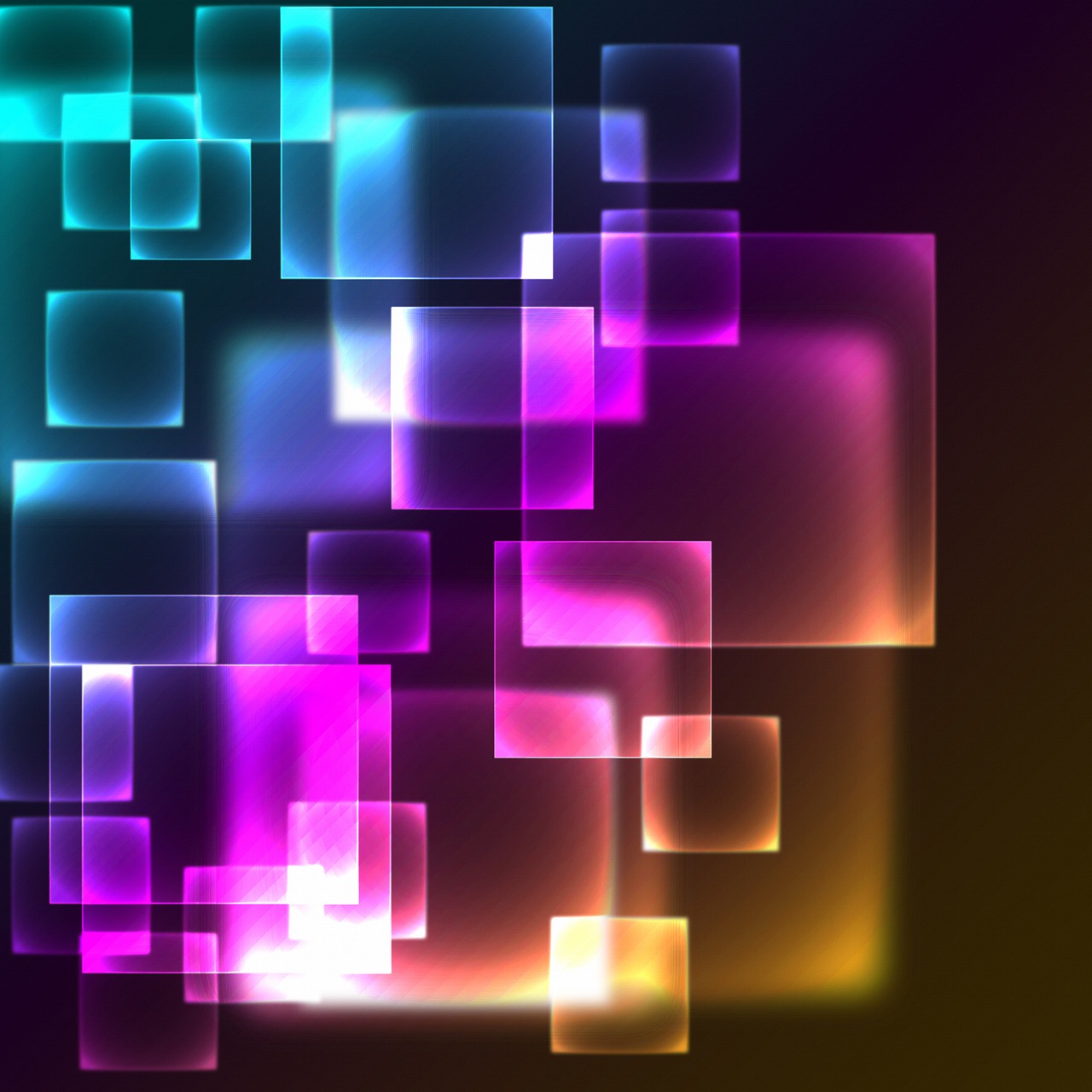 a colorful abstract background with squares and rectangles, by Alexander Sharpe Ross, neon glow soft bokeh, colorful dark vector, graphic design background, abstract geometrical shapes