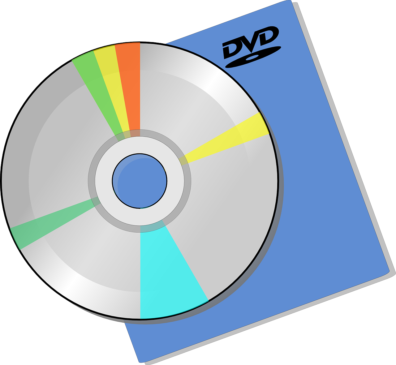 a dvd sitting on top of a folder, a cartoon, pixabay, computer art, processor, no watermarks, toward to the camera, field