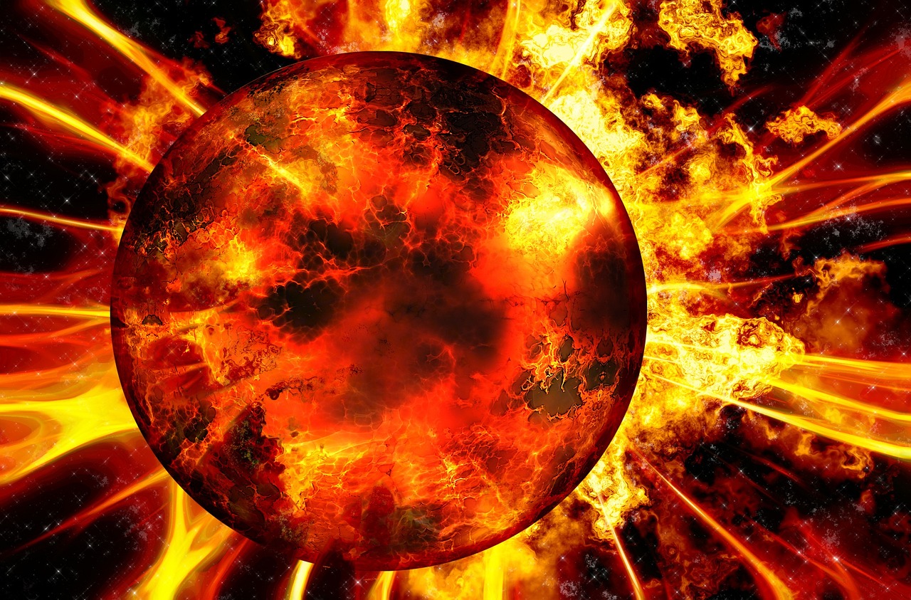 a close up of a fireball on a black background, digital art, on a planet of maelstrom, multiverse!!!!!!, very sad, apocalpyse