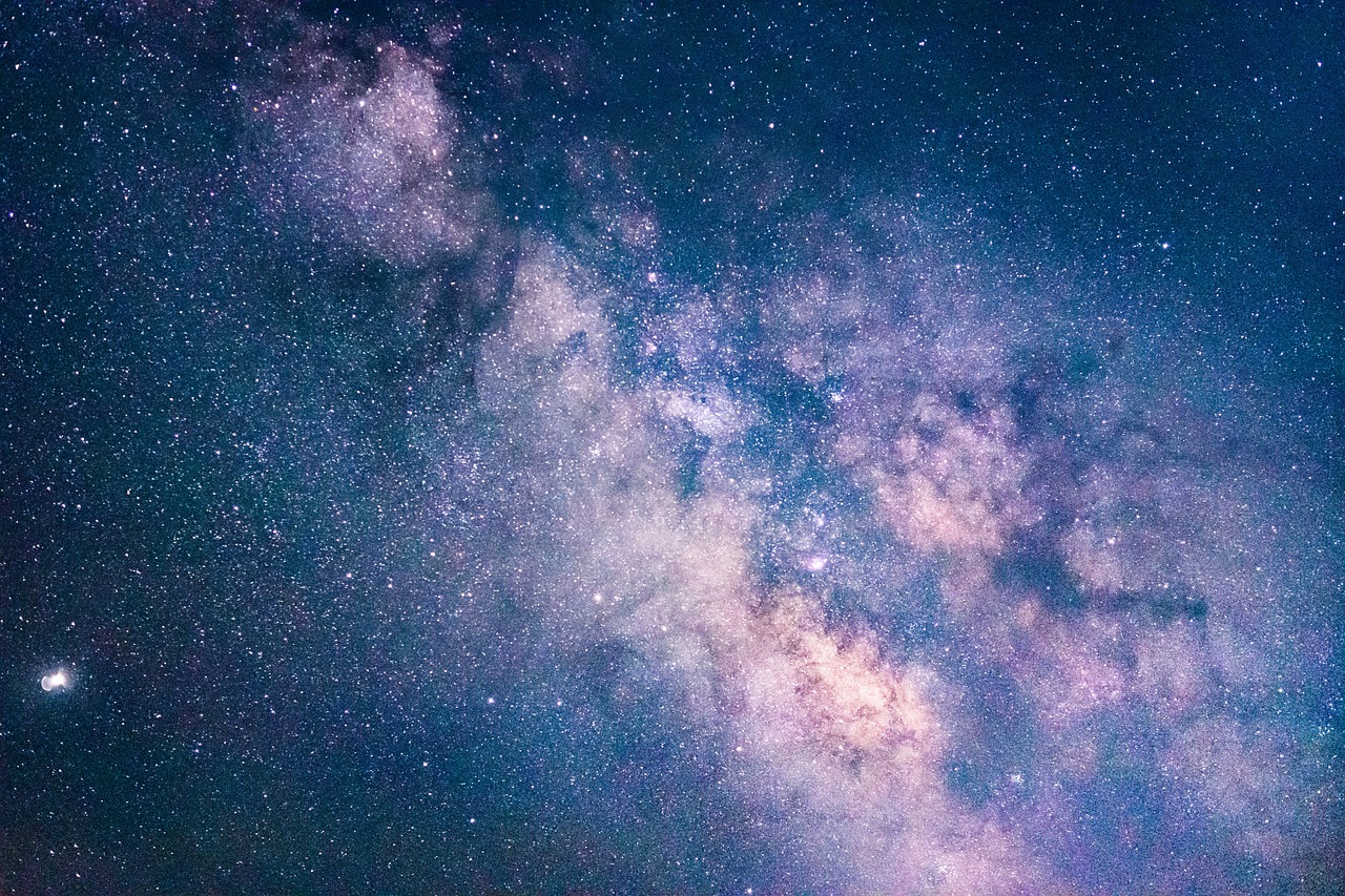 a night sky filled with lots of stars, a microscopic photo, pexels, space art, the milk way up above, background heavenly sky, galaxy gas brushstrokes, middle close up shot