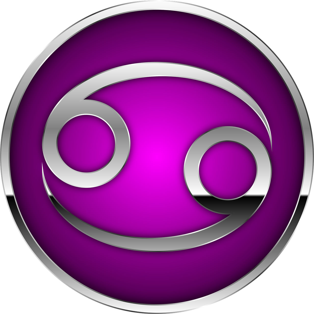 a purple and silver zodiac sign on a black background, deviantart, icon, car, :6, circle design