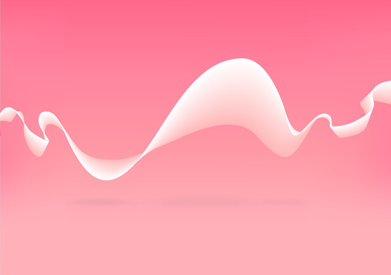 a white wave on a pink background, trending on pexels, generative art, smooth and clean vector curves, radiant slime trail, swan, dribbble illustration