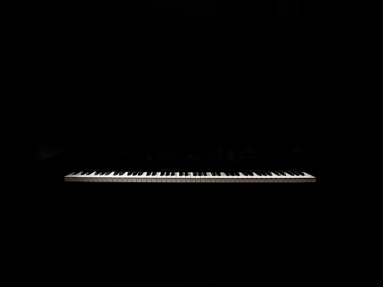 a close up of a keyboard in the dark, an album cover, by Eugeniusz Zak, pexels, minimalism, full view blank background, instrument of life, on a flat color black background, isolated on white background