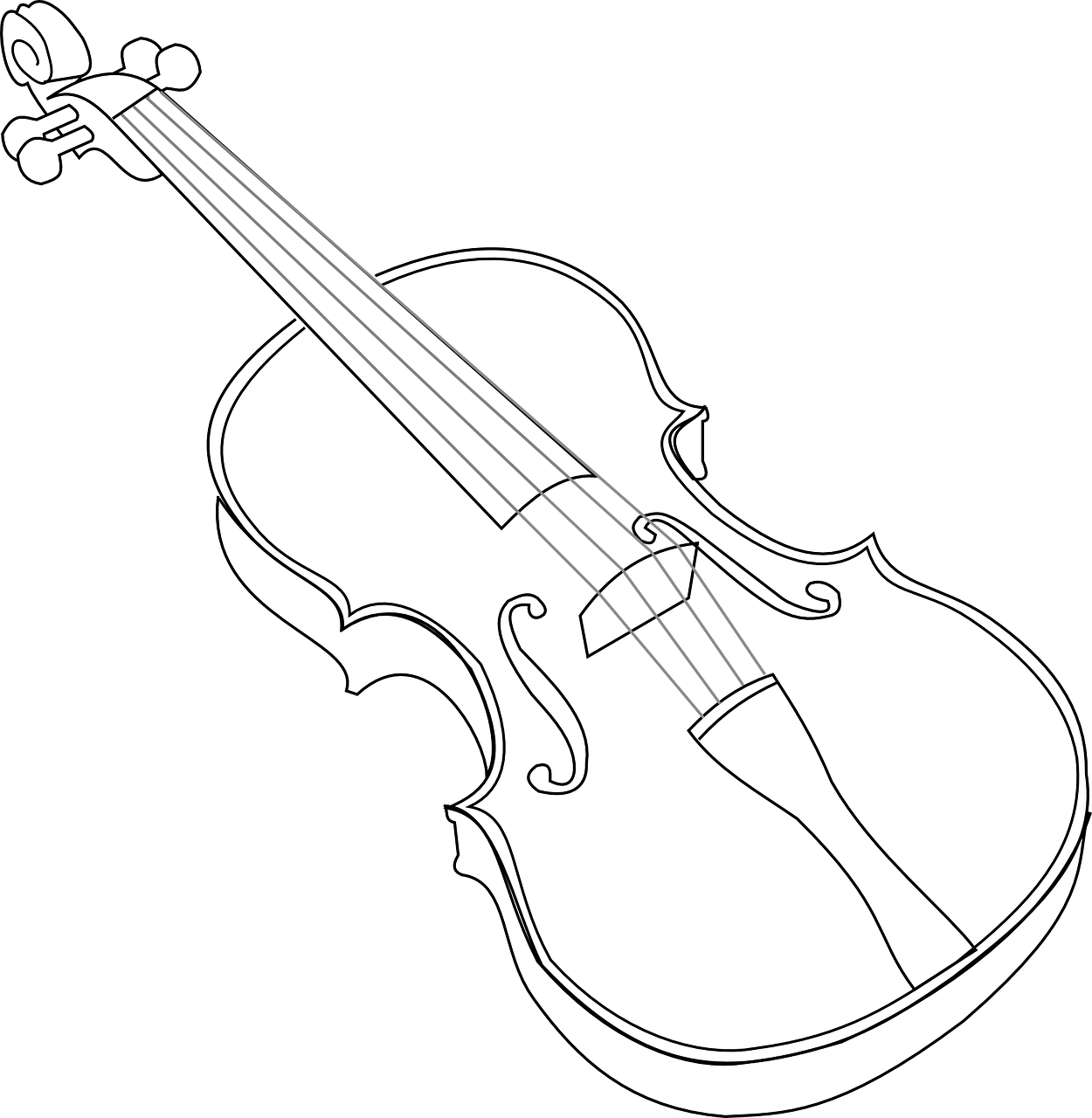 a close up of a violin on a black background, inspired by Pedro Álvarez Castelló, deviantart, minimalism, black and white vector, forks, 3/4 view from below, four arms